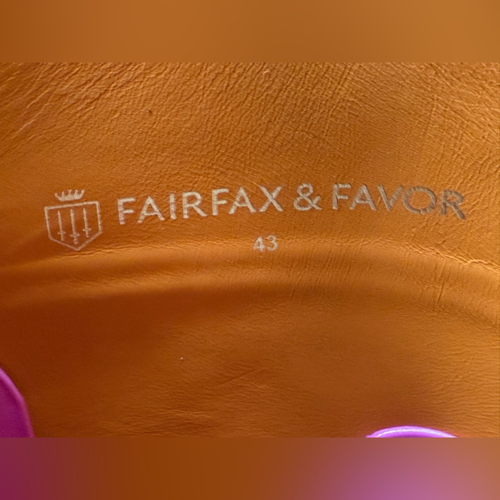 Fairfax and Favor Regina mid healed chocolate and navy blue suede boots Size 11 - Picture 8 of 10
